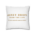 Honey Drops Gold Logo with Gold Dripping Lip Pillowcase