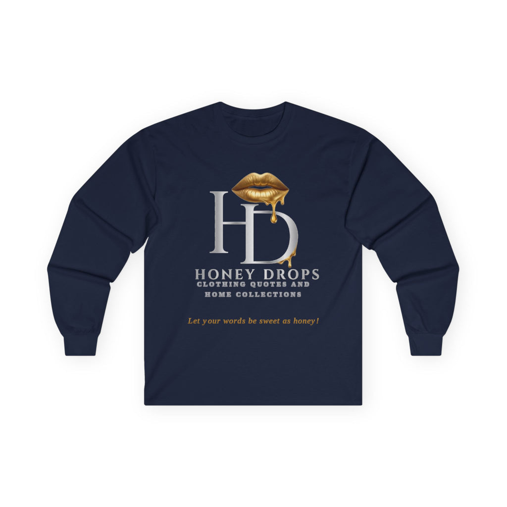 Long Sleeve Tee — "Honey Drops" Lip Logo Shirt