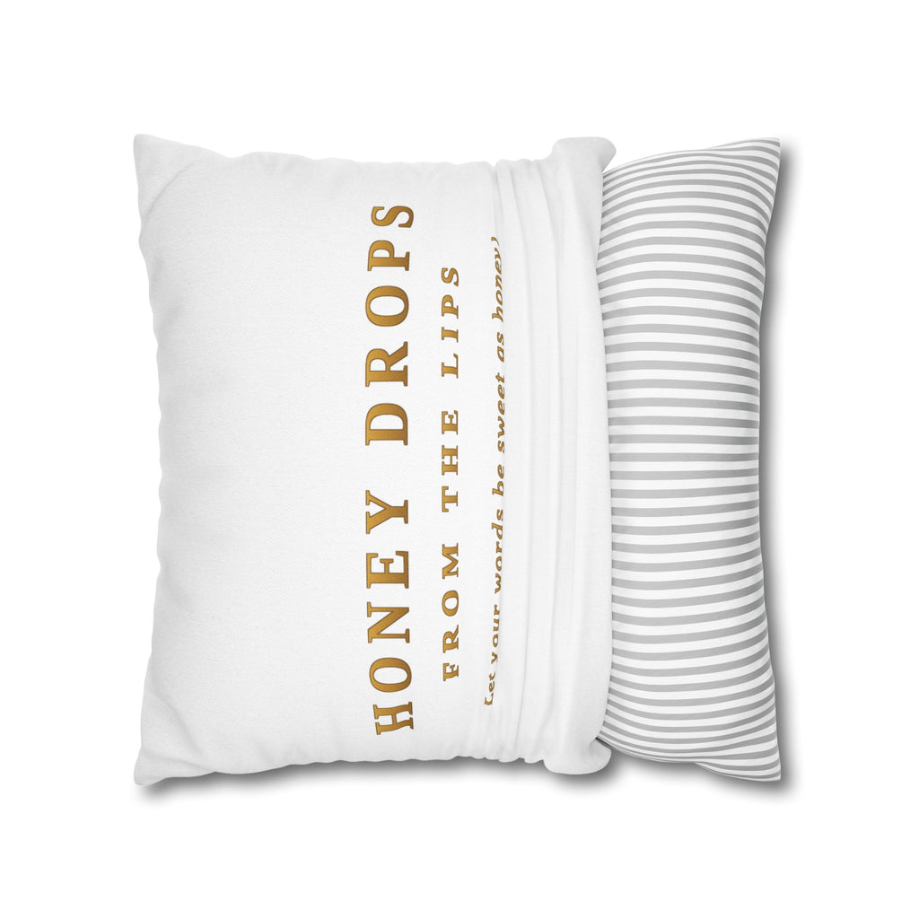 Honey Drops Gold Logo with Gold Dripping Lip Pillowcase