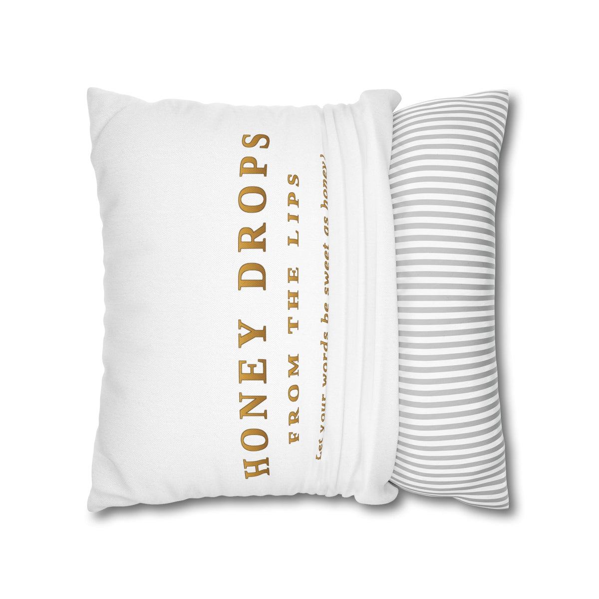 Honey Drops Gold Logo with Gold Dripping Lip Pillowcase