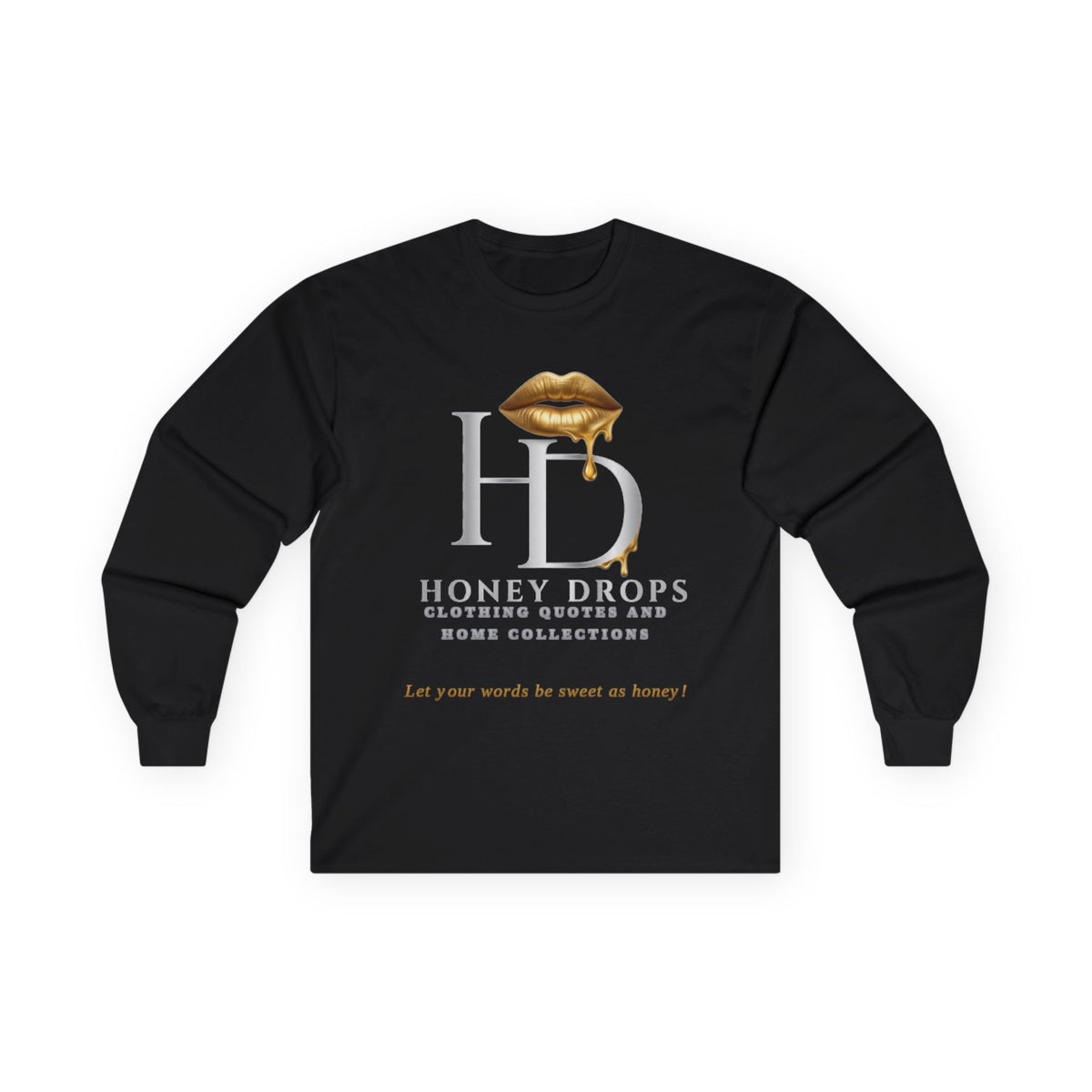 Long Sleeve Tee — "Honey Drops" Lip Logo Shirt