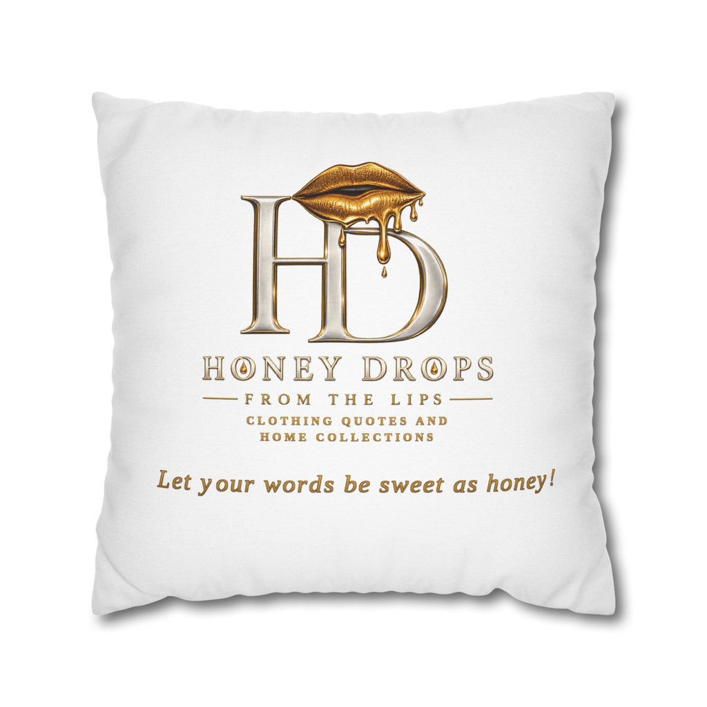 Honey Drops Logo with Gold Lip Pillowcase