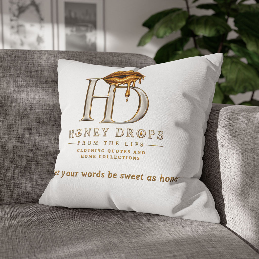 Honey Drops Logo with Gold Lip Pillowcase
