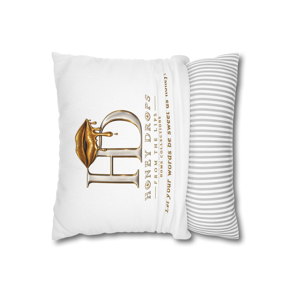 Honey Drops Logo with Gold Lip Pillowcase