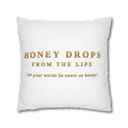 Honey Drops Gold Logo with Gold Dripping Lip Pillowcase