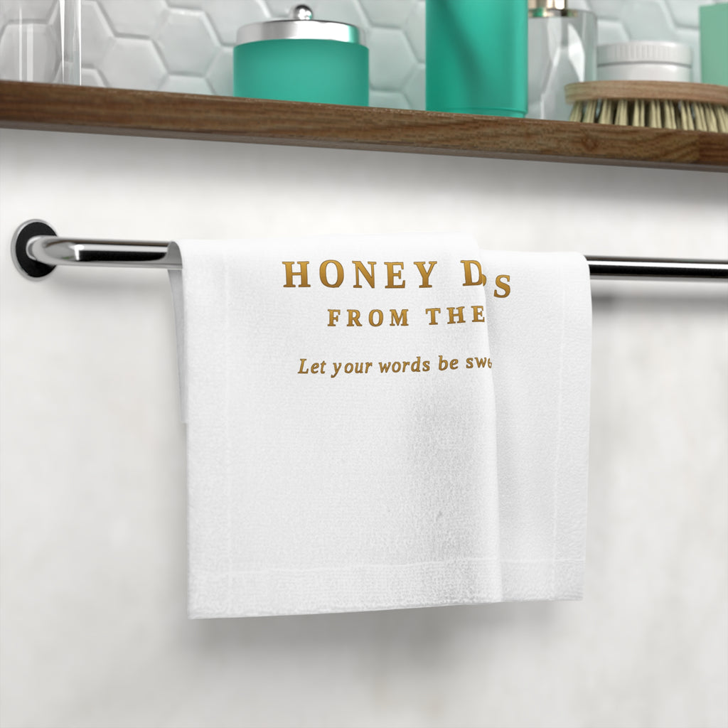 Honey Drops Face Towel — "Honey Drops From The Lips" Luxury Cotton