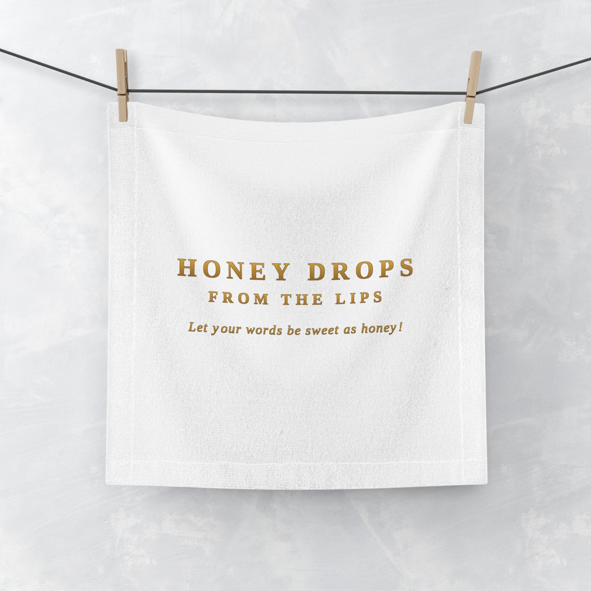 Honey Drops Face Towel — "Honey Drops From The Lips" Luxury Cotton