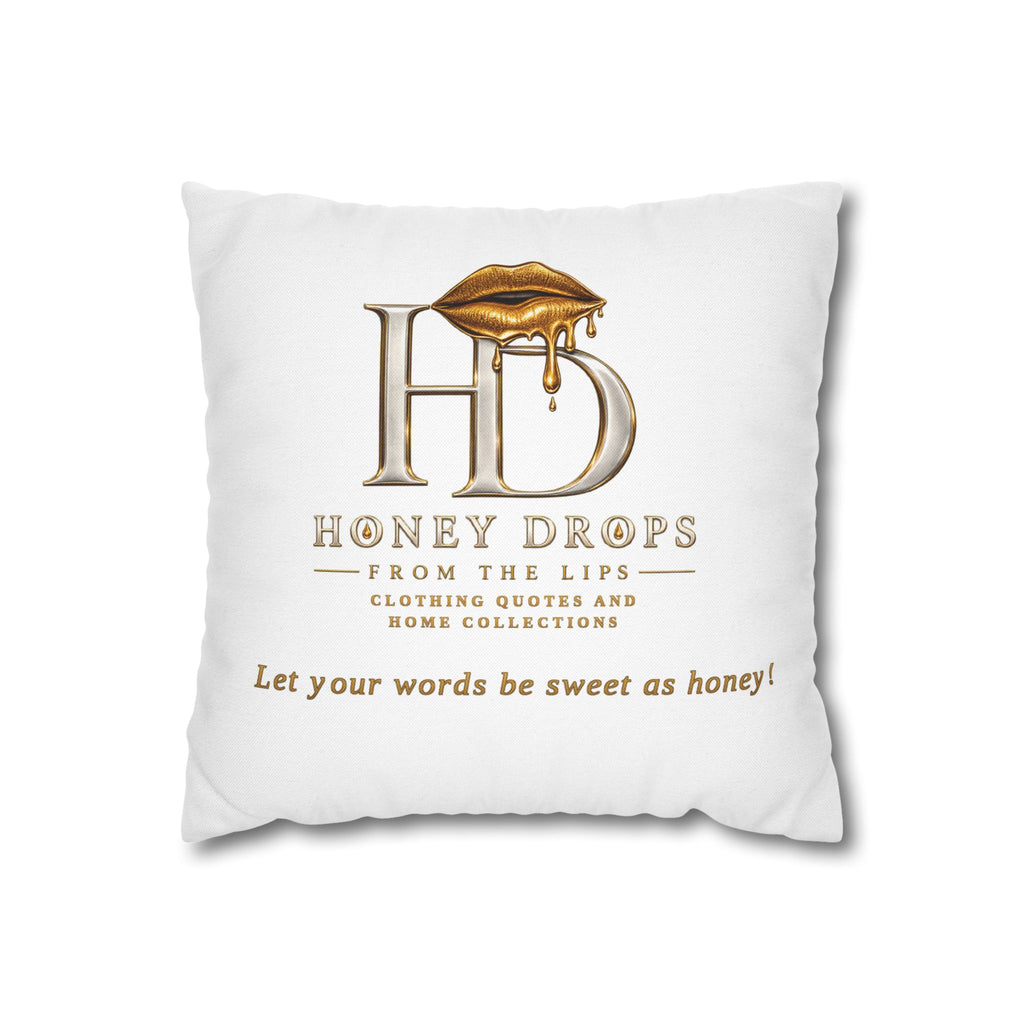Honey Drops Logo with Gold Lip Pillowcase