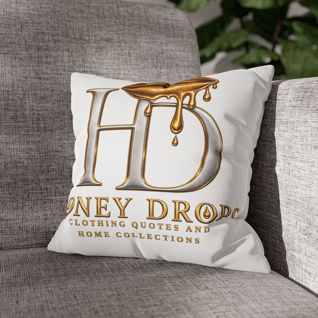 Honey Drops Gold Logo with Gold Dripping Lip Pillowcase
