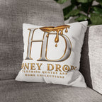 Honey Drops Gold Logo with Gold Dripping Lip Pillowcase