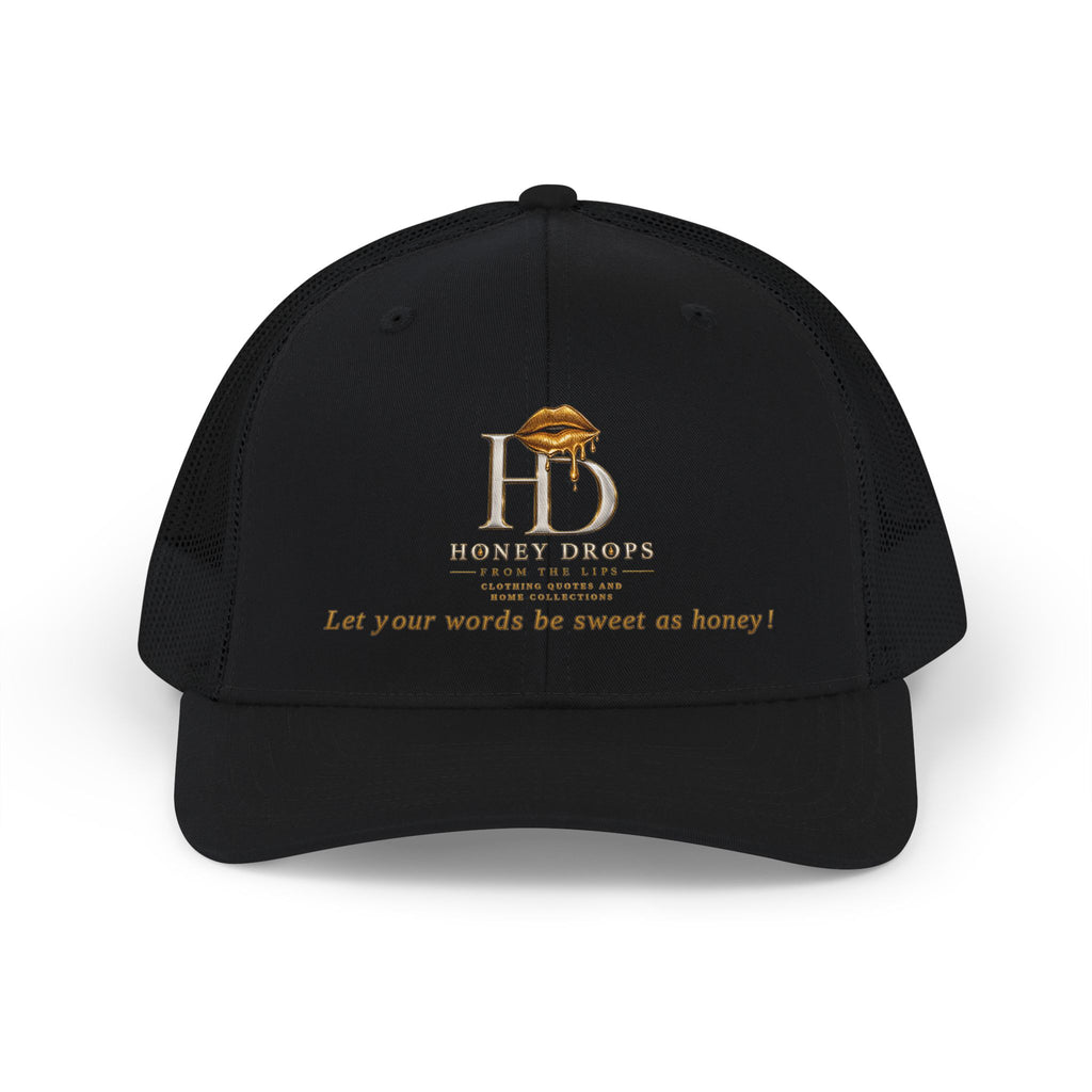 Honey Drops Embroidered Trucker Cap - Gold Lip