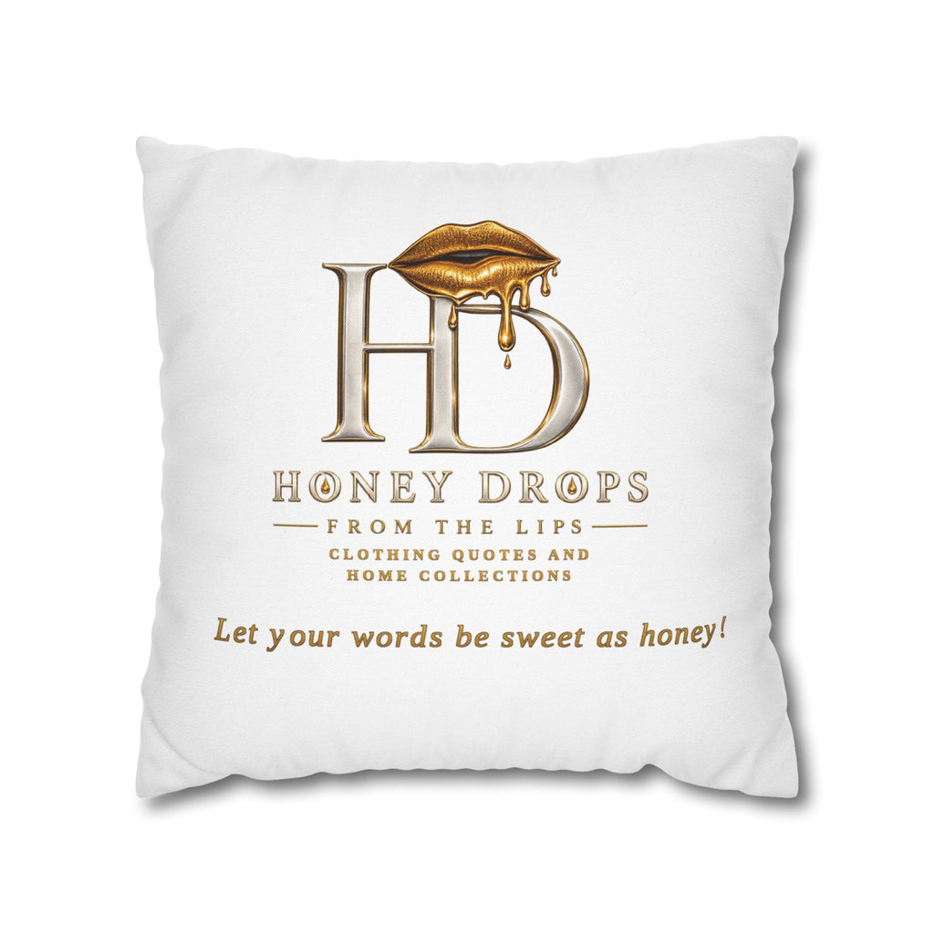 Honey Drops Logo with Gold Lip Pillowcase