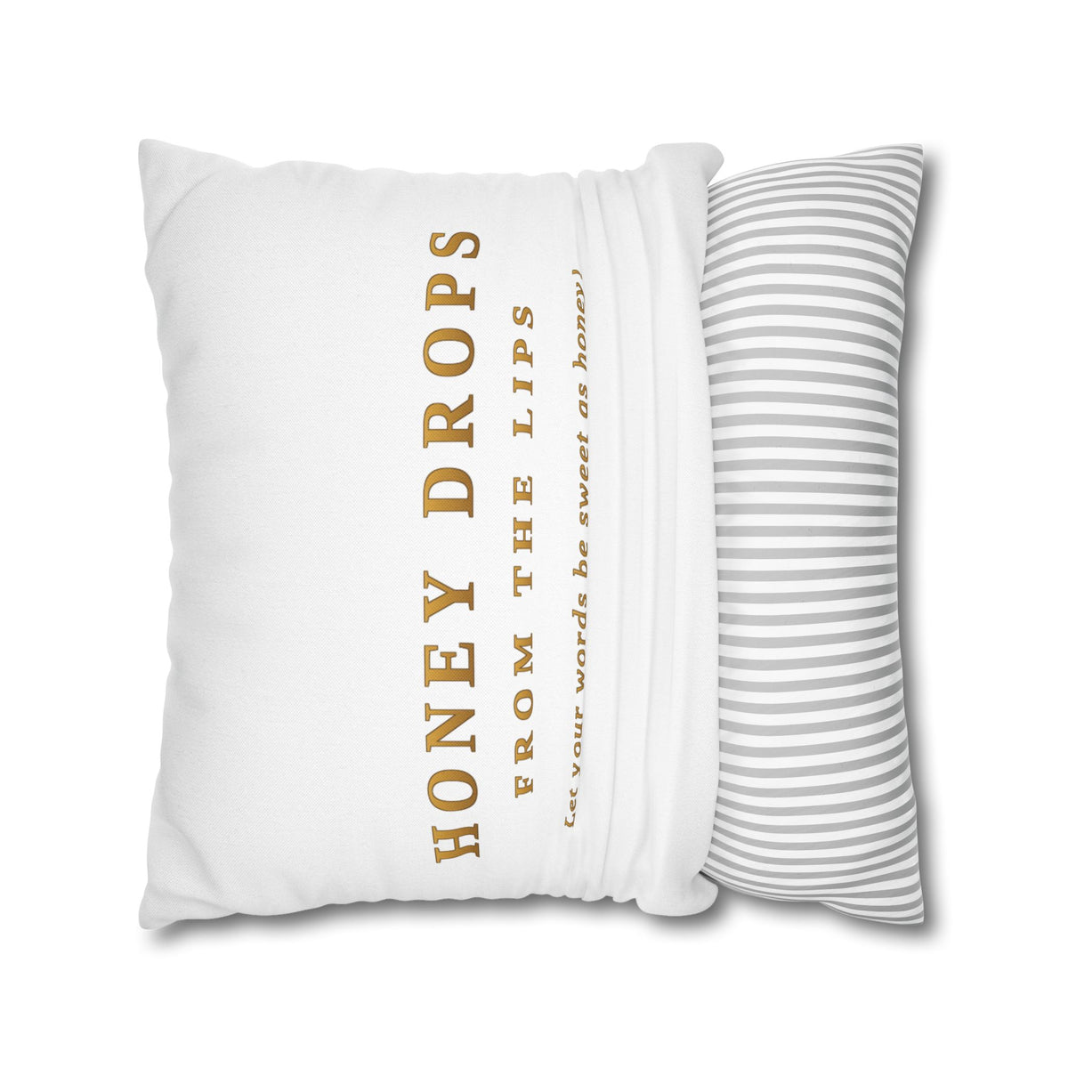 Honey Drops Gold Logo with Gold Dripping Lip Pillowcase