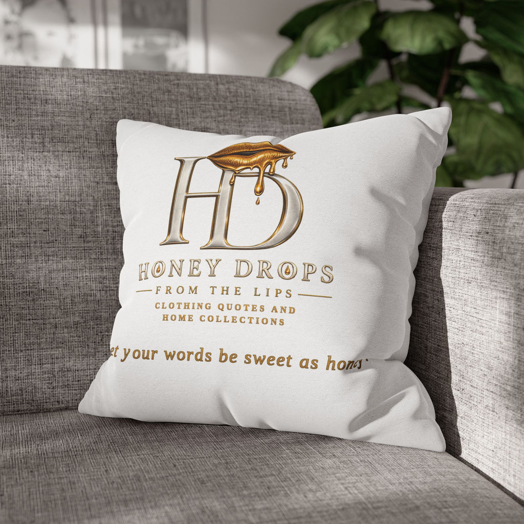 Honey Drops Logo with Gold Lip Pillowcase