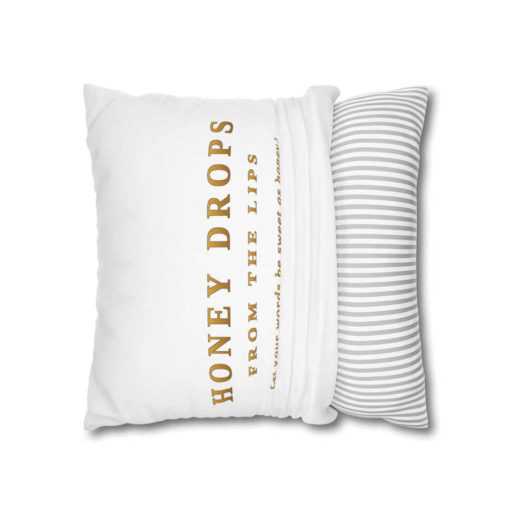 Honey Drops Gold Logo with Gold Dripping Lip Pillowcase