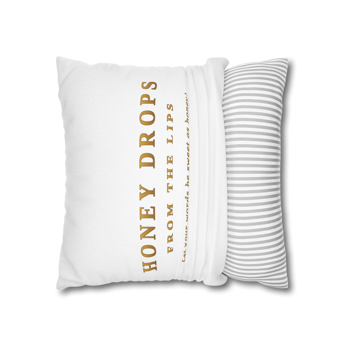 Honey Drops Gold Logo with Gold Dripping Lip Pillowcase