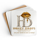 Cork Coasters — Honey Drops Gold Lip Drink Coaster Set