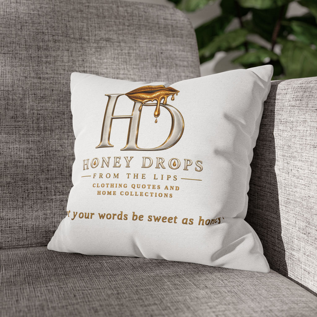Honey Drops Logo with Gold Lip Pillowcase