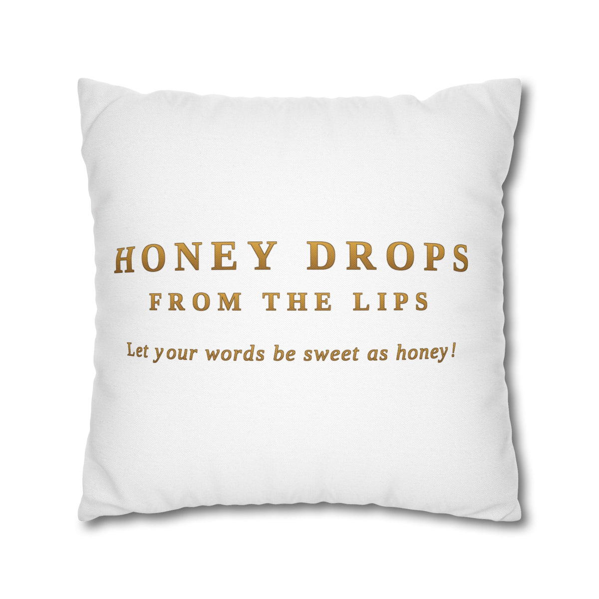 Honey Drops Gold Logo with Gold Dripping Lip Pillowcase