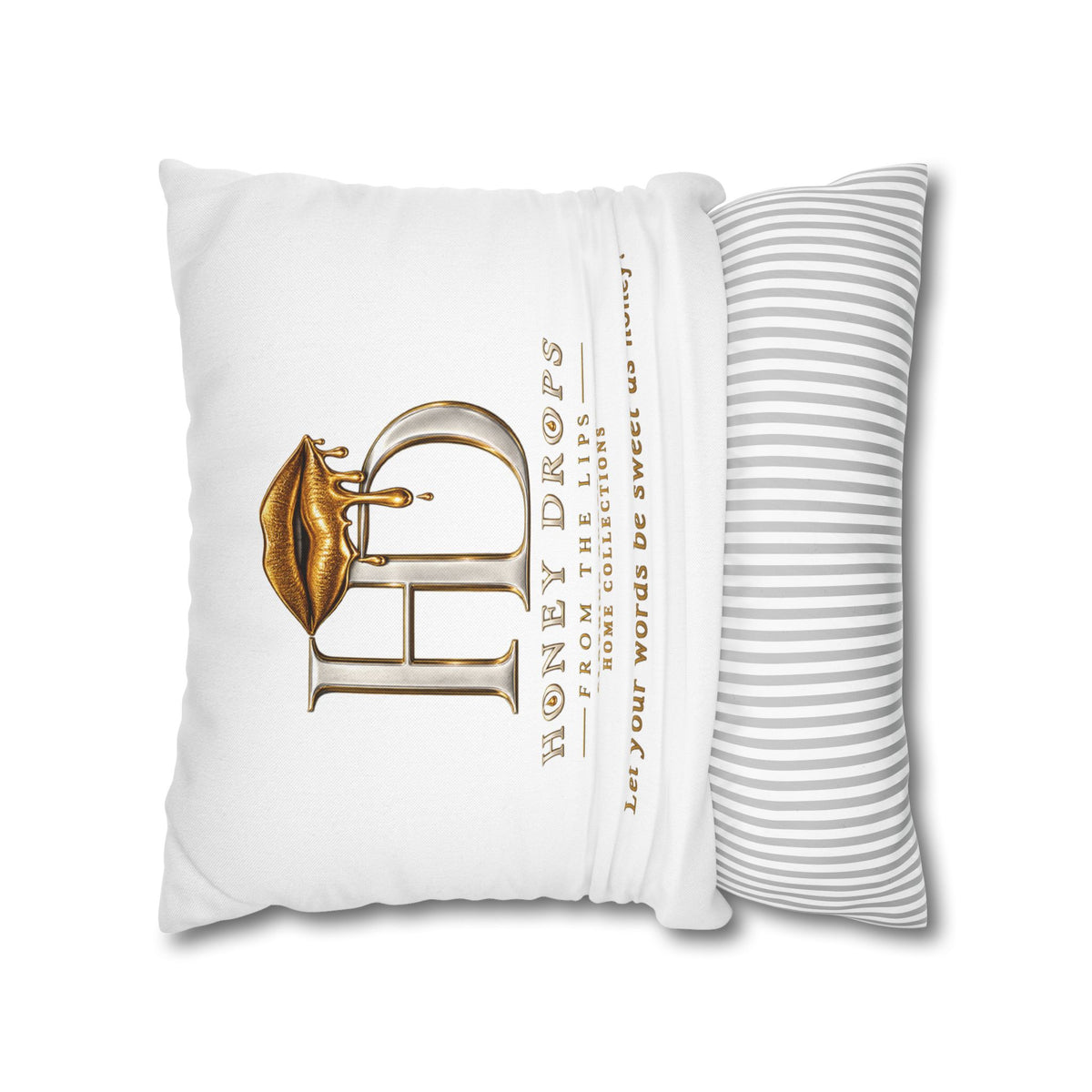 Honey Drops Logo with Gold Lip Pillowcase