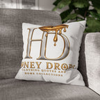 Honey Drops Gold Logo with Gold Dripping Lip Pillowcase