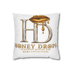 Honey Drops Gold Logo with Gold Dripping Lip Pillowcase