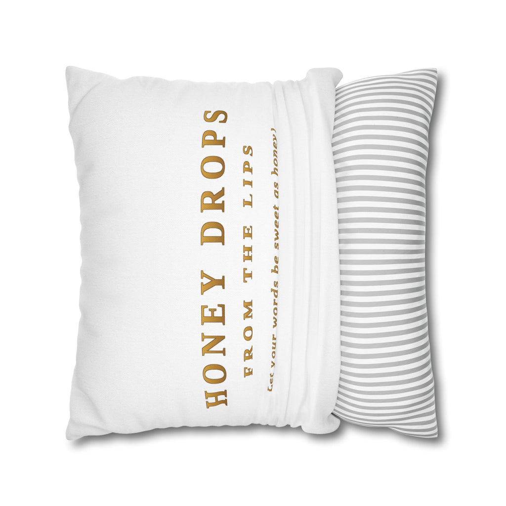 Honey Drops Gold Logo with Gold Dripping Lip Pillowcase