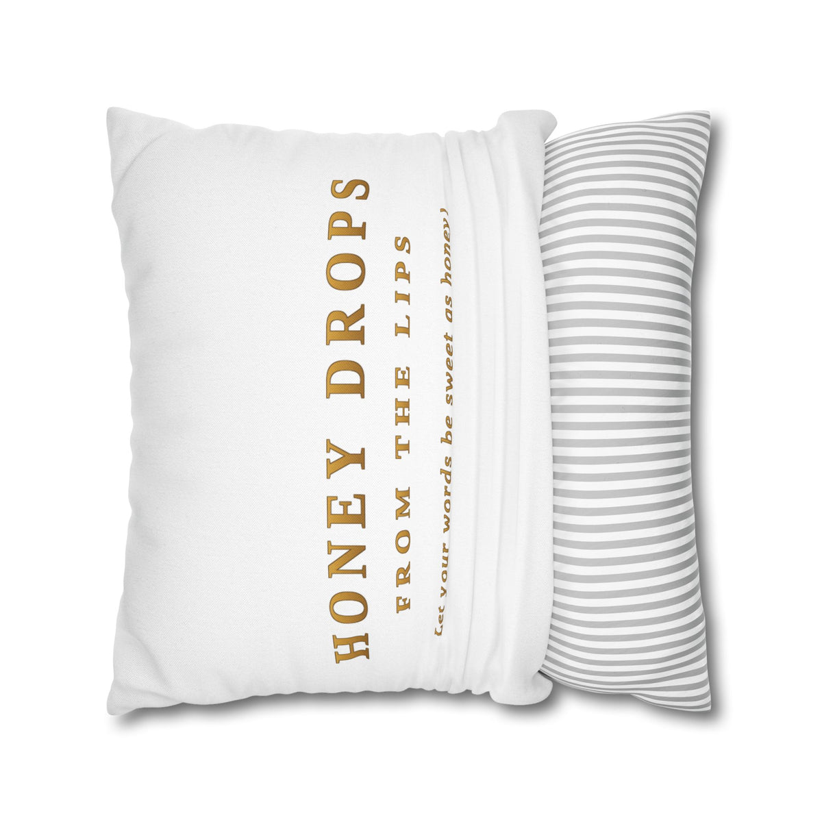 Honey Drops Gold Logo with Gold Dripping Lip Pillowcase