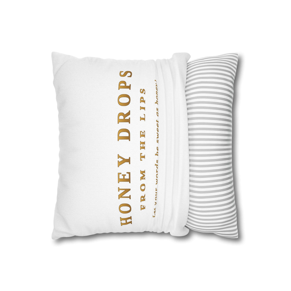 Honey Drops Gold Logo with Gold Dripping Lip Pillowcase