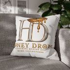 Honey Drops Gold Logo with Gold Dripping Lip Pillowcase