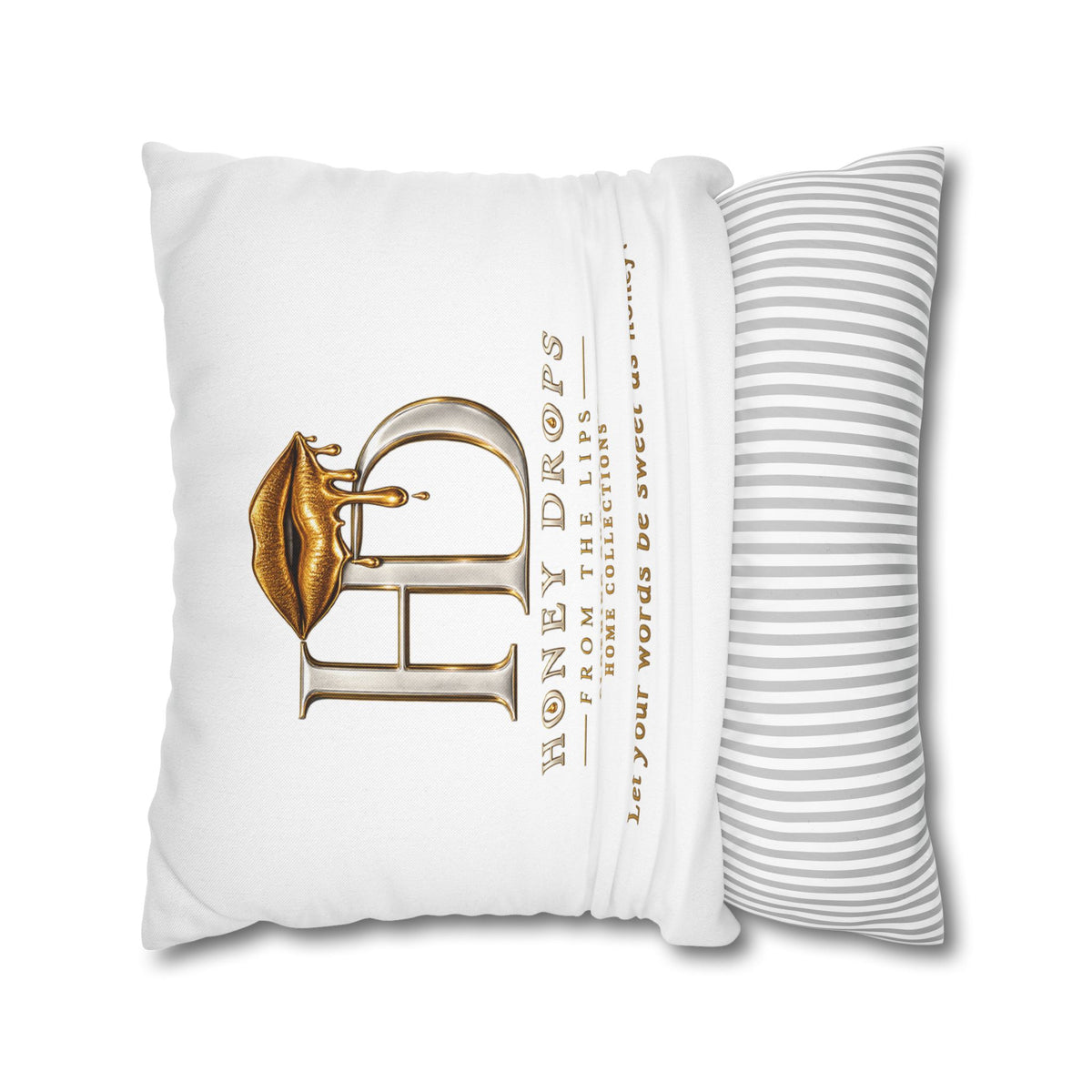 Honey Drops Logo with Gold Lip Pillowcase