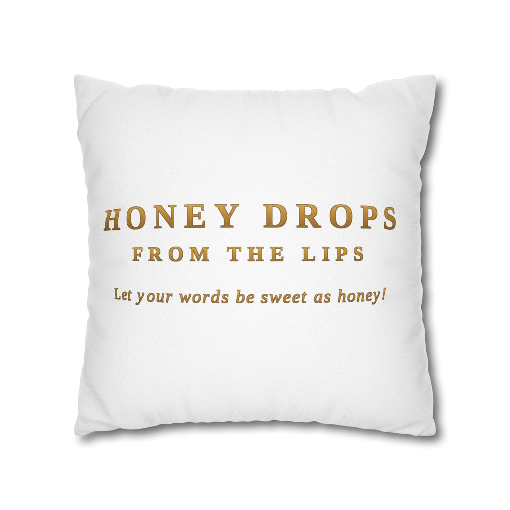Honey Drops Gold Logo with Gold Dripping Lip Pillowcase