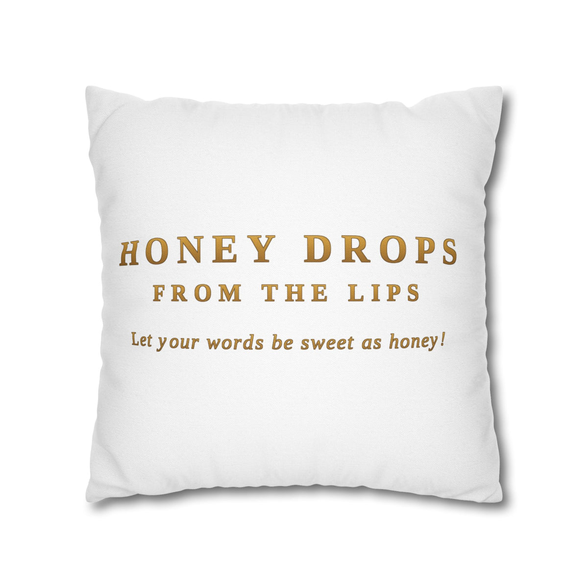Honey Drops Gold Logo with Gold Dripping Lip Pillowcase