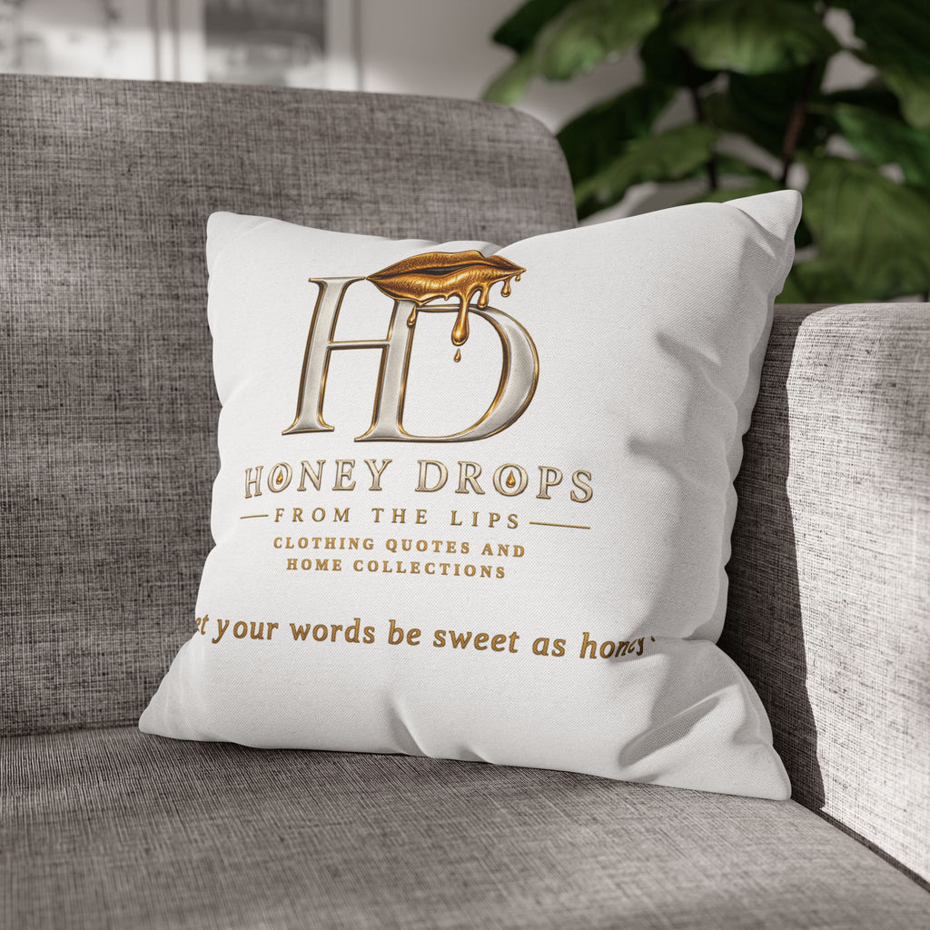 Honey Drops Logo with Gold Lip Pillowcase
