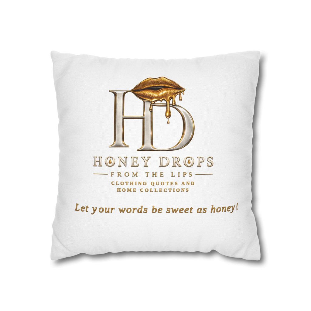 Honey Drops Logo with Gold Lip Pillowcase