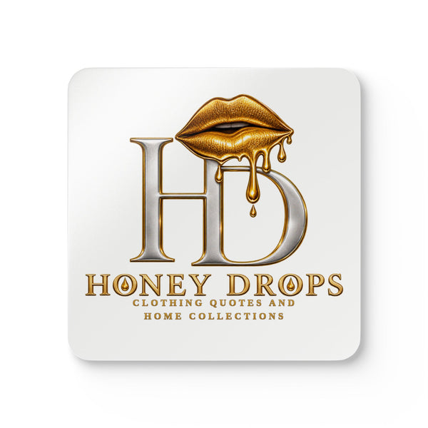 Cork Coasters — Honey Drops Gold Lip Drink Coaster Set