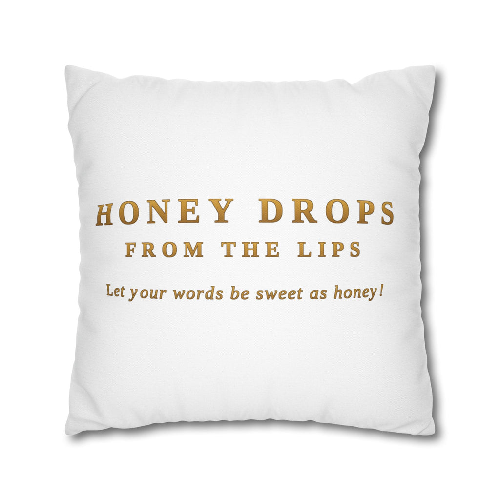 Honey Drops Gold Logo with Gold Dripping Lip Pillowcase
