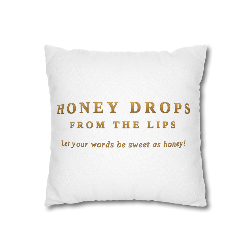 Honey Drops Gold Logo with Gold Dripping Lip Pillowcase
