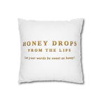 Honey Drops Gold Logo with Gold Dripping Lip Pillowcase