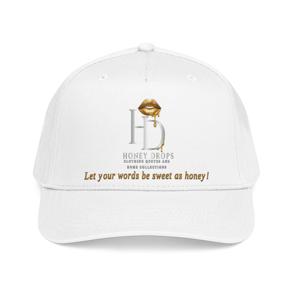 Honey Drops Baseball Cap — Gold Lip Monogram Hat